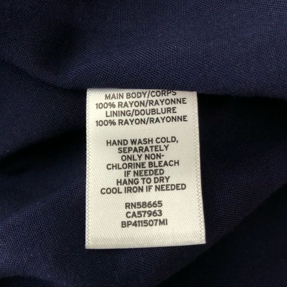 BP Navy White Striped Button Front Gathered Sleeve Mini Dress size Small - Picture 10 of 11